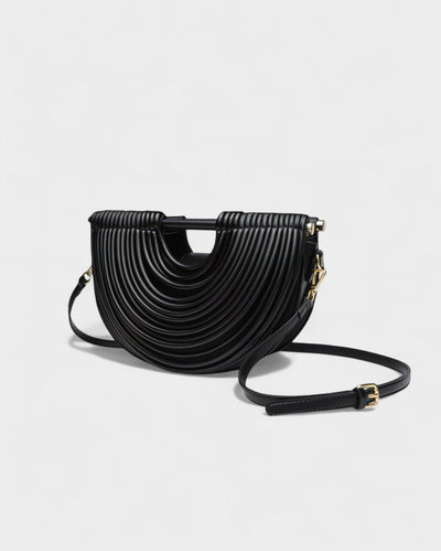 CANYA Textured Half-Moon Crossbody Clutch