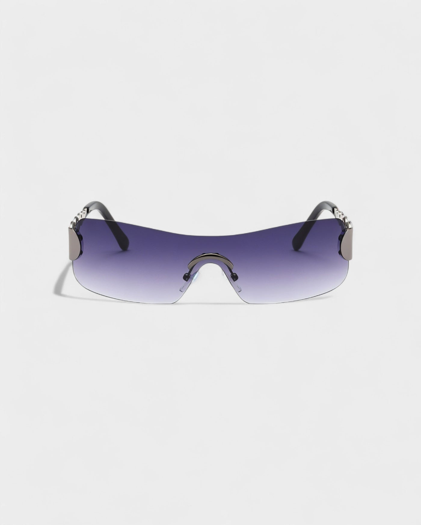 AMORA Circle Embellished Rimless Shield Sunglasses