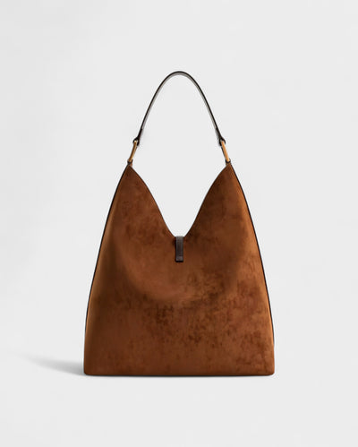 KALIYA Faux Suede Hobo Shoulder Bag