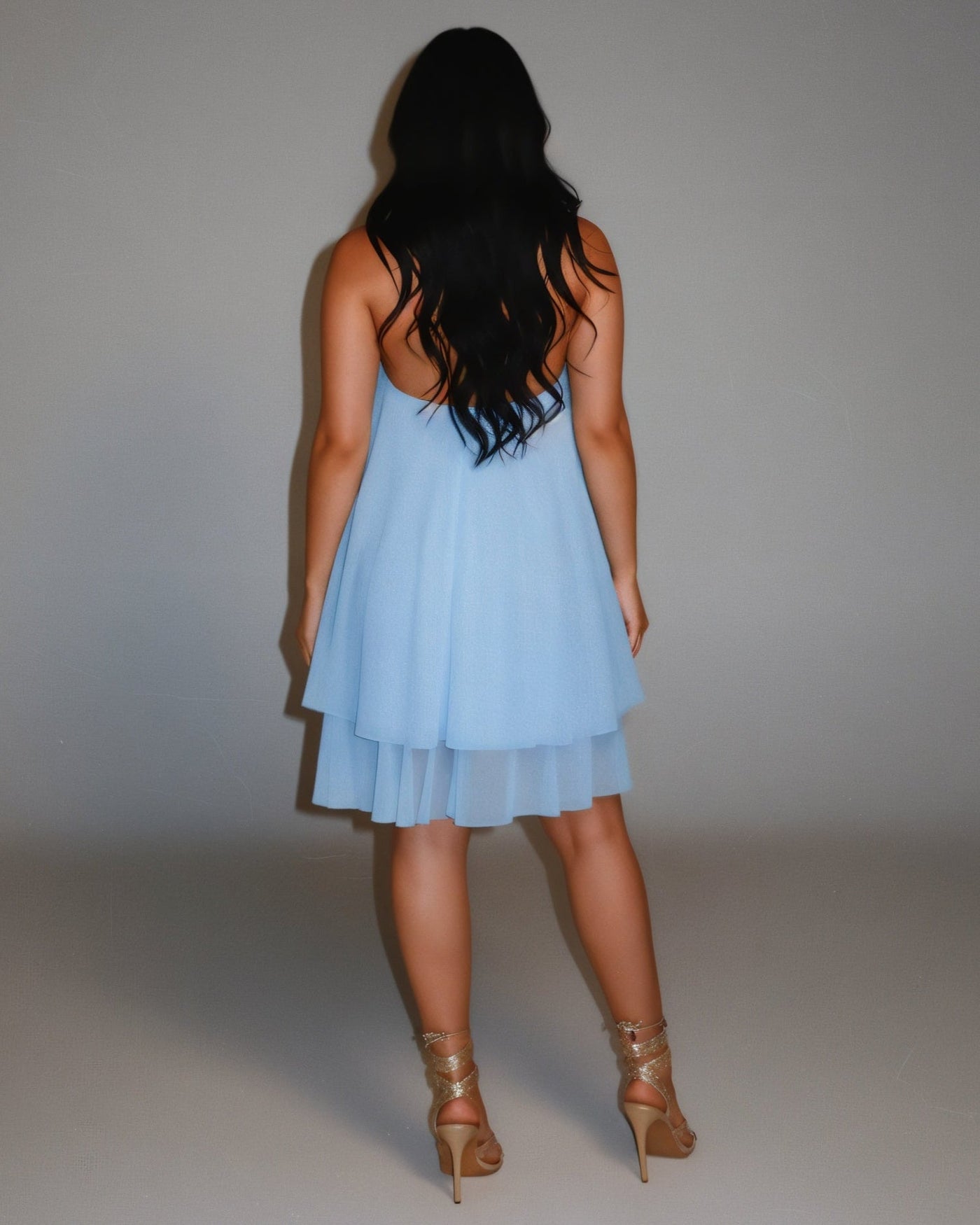 ZIANE Flowy Halter Mini Dress