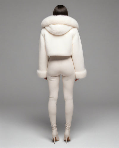 EZRA Plush Oversized Faux Fur Hooded Jacket