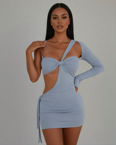 CAPRI One-Shoulder Cut-Out Bodycon Mini Dress