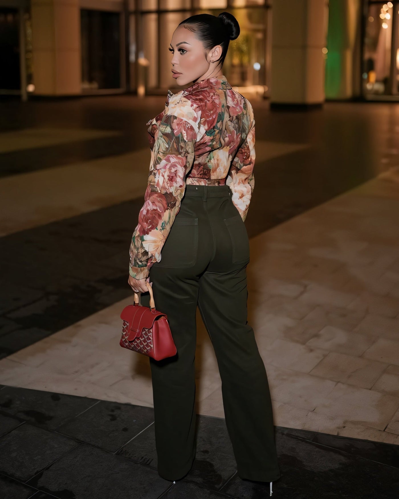 LAUREN Floral Print Cropped Jacket