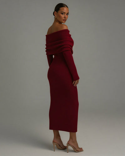 ANGELICA Knit Off-Shoulder Maxi Dress