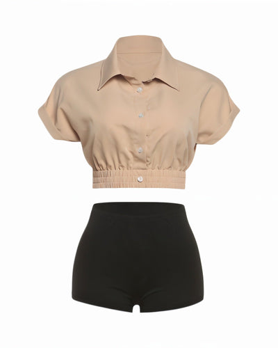 AMY Utility Cropped Shirt & Shorts Set