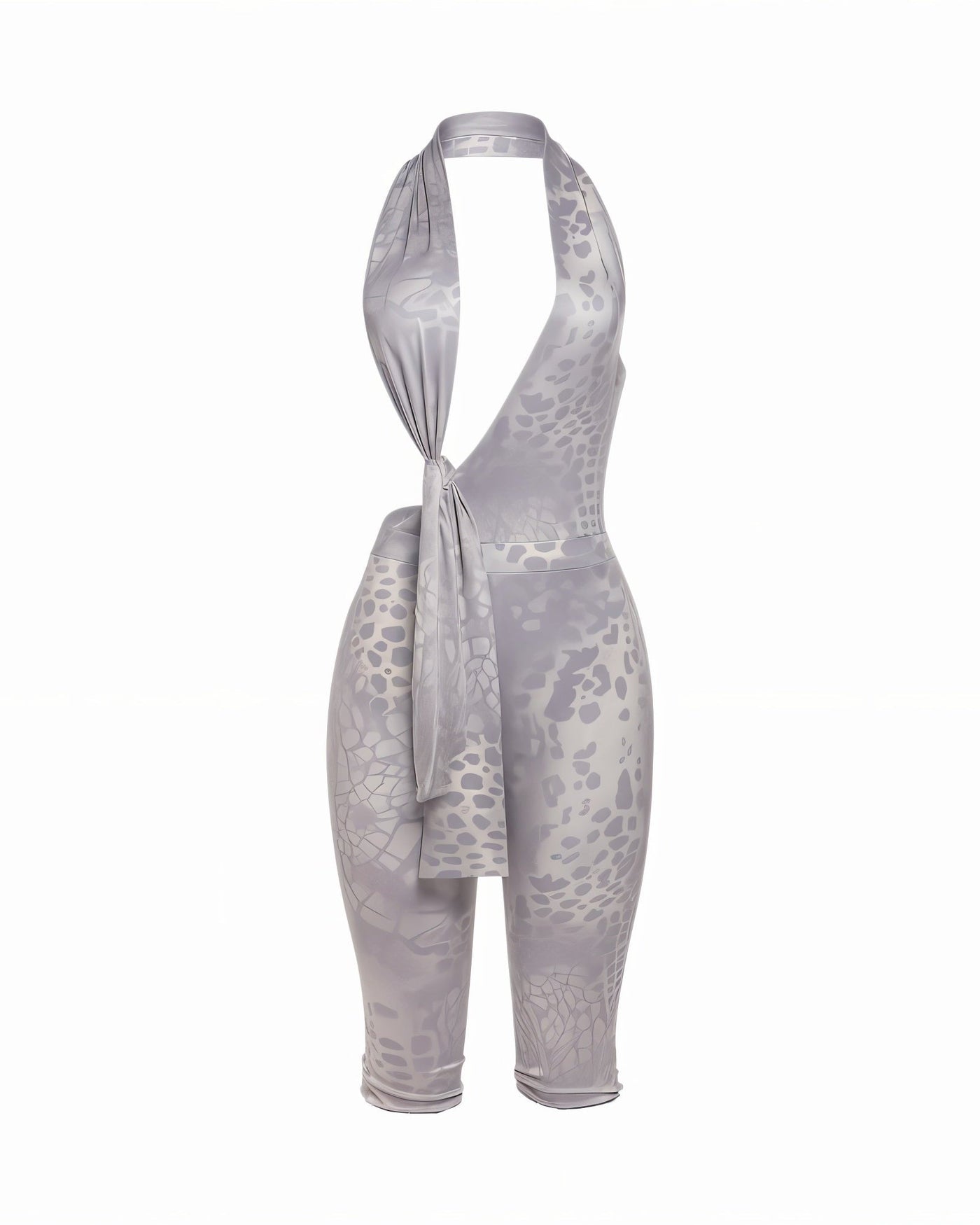 RISSA Plunge Halter Cutout Jumpsuit