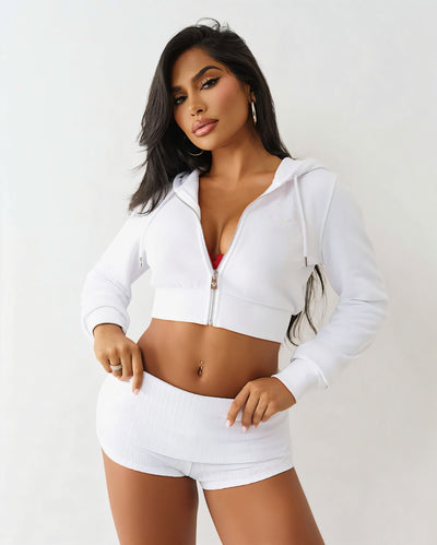 NARYA Cropped Hoodie & Mini Short Set
