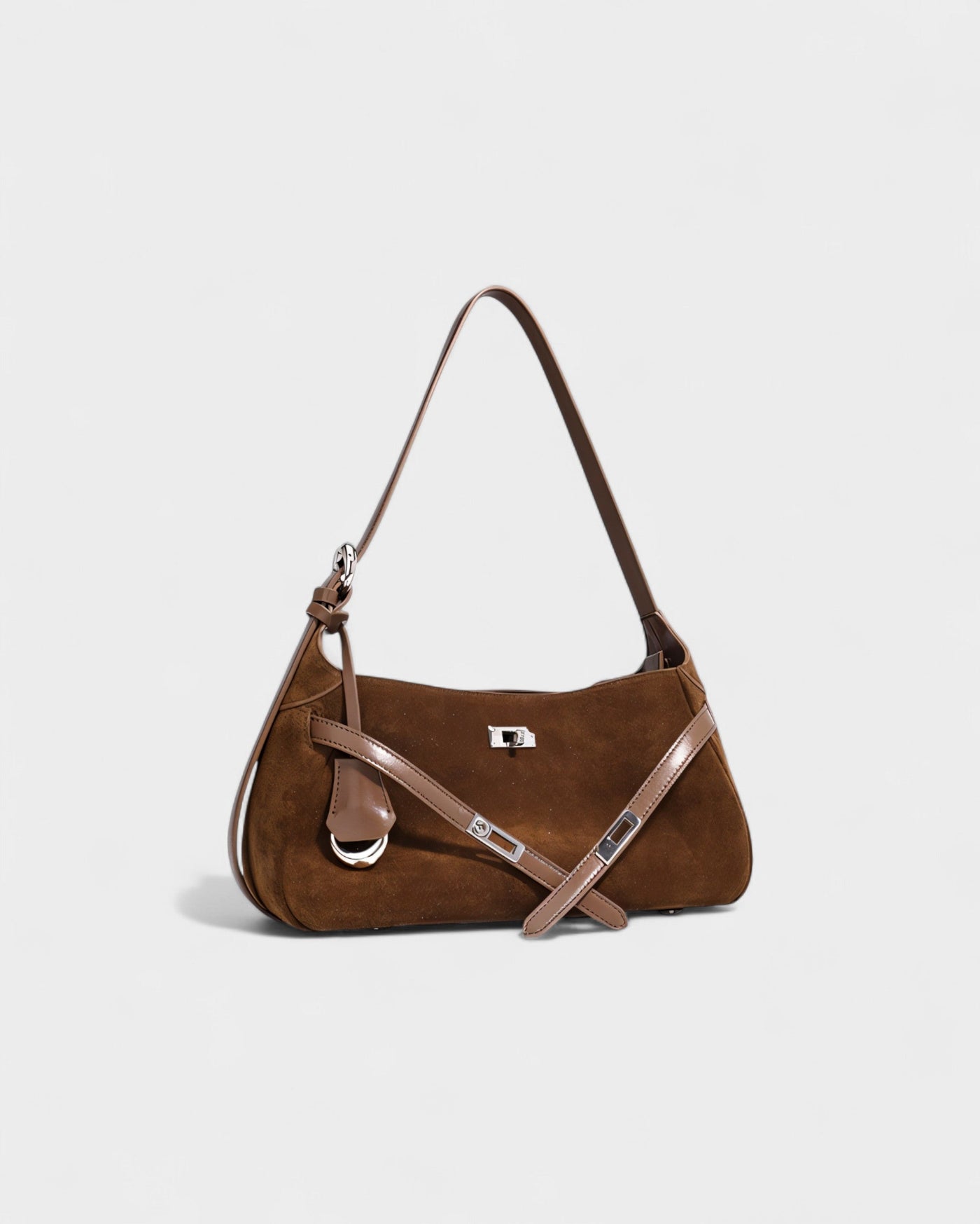 ELENA Turn-Lock Faux Suede Mini Bag