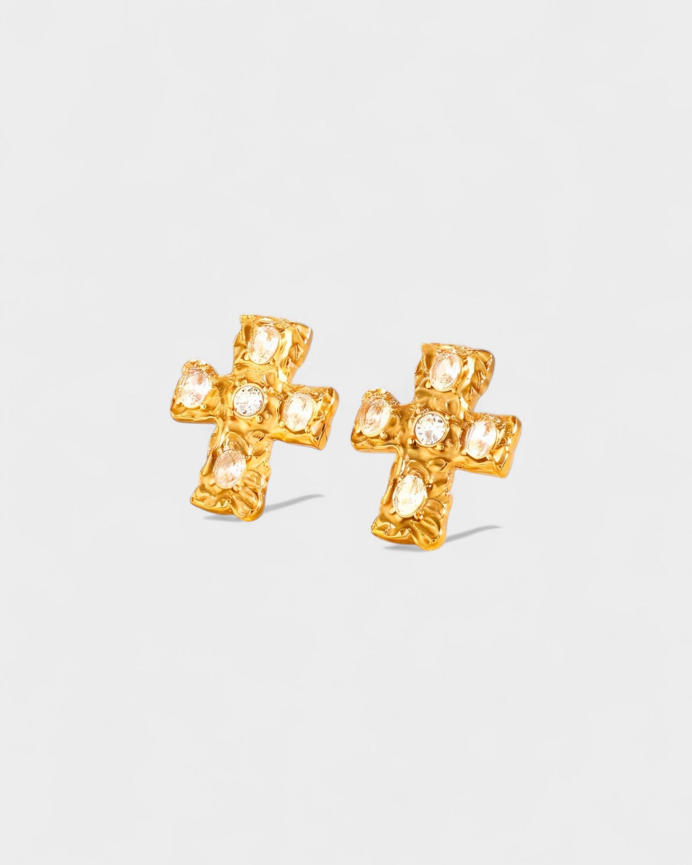 MAINE Multi-Stone Cross Stud Earrings