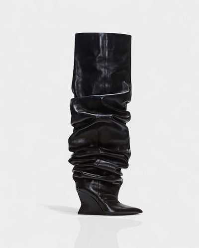 ELOURA Slouch Knee-High Wedge Heel Boots