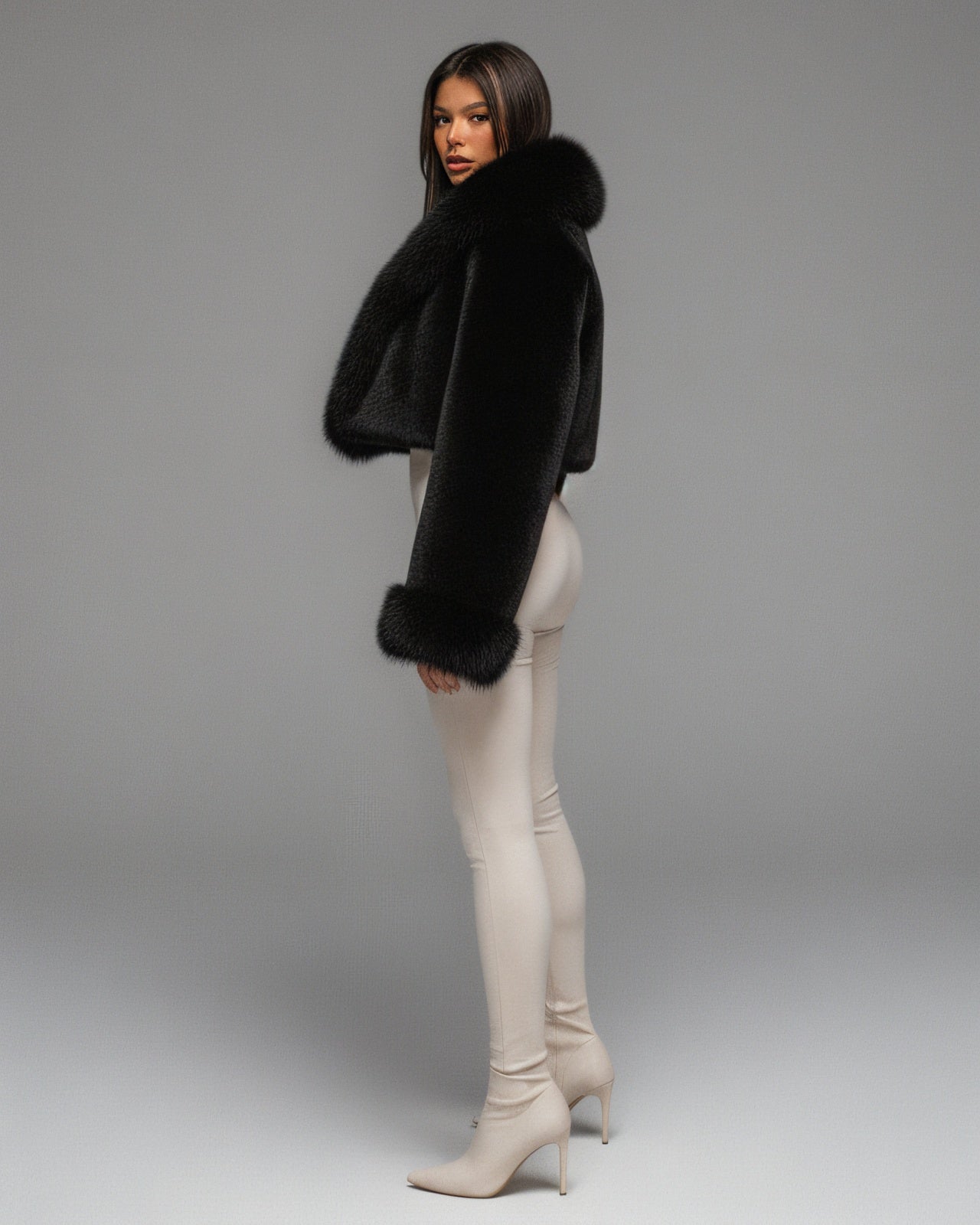 EZRA Plush Oversized Faux Fur Hooded Jacket