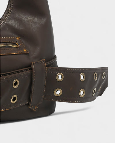 ALEXIS Retro Faux Leather Shoulder Bag