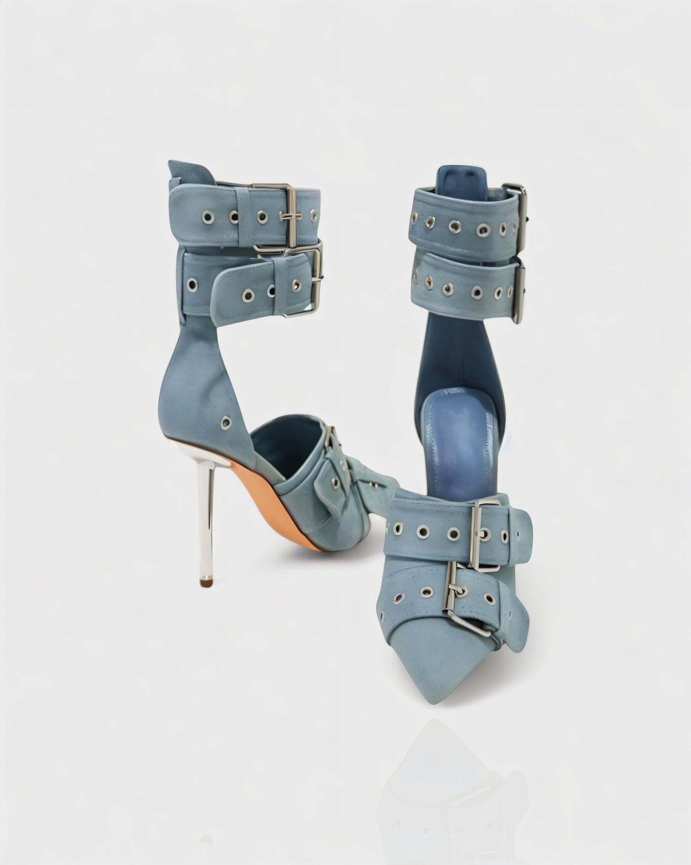 MARILYN Buckle Strap Pointed-Toe Stiletto Heels